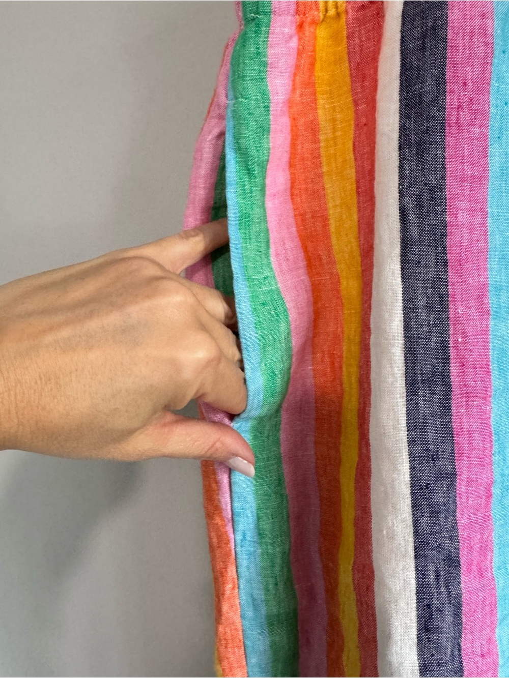 JCrew Multicolor Stripe Cotton Blend Skirt - Vibrant Rainbow - Picture 3 of 4